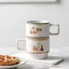 Mokken Retro Frosted Ceramic Mug Drinking Cup Beginheid Milk Coffee Garland Nordic met Souvenir Kitchen Home