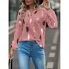 Bloups feminina camisas de moda de moda camisas de blusa para mulheres elegantes de penas de penas longas e elegantes chiffon jer jer roupas d240507