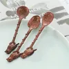 Coffee Scoops Tableware Spoon Retro Small Decor Zinc Alloy Gift For Bar Party Tea Mixing Creative Forest Bird Vintage