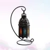 Kerzenhalter 1PC Halter marokkanischer Kerzenwindlampe für Partyhause für Hochzeit (schwarzes Blumenglas)