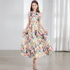 New Arrival Floral Printed Womens A-Line Midi Long Shift Vest Dresses Boat Crew Neck Sleeveless Ladies Casual Party Holiday Vacation Spring Summer Fall Dropshipping