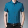 Camicie da uomo altb camicie da uomo casual a colori solidi camicia slitta corta non ing top d240507