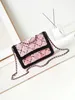 Neue Designer -Taschen hochwertiger Regenbogen -Gradienten -Pailletten mit vollem Set -Verpackungsbox Sechs Farben Weiß, Pink, Schwarz