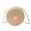 Modeschale Form Strohbeutel Kinder Kinder Rattan gewebtes Handtasche handgefertigte Sommer -Strand -Umhängetaschen Coin -Geldbeutel 240423