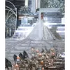 Strapless Made Race Applique Mermaid Jurns Bridal Aangepaste vloerlange trouwjurken Court Train Satin Ruched Tulle Beach Vestido de Noiva