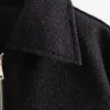 Женские куртки HXAO Куртка черная укороченная дафельная пальто твид Женский осенний зимний длинные рукава