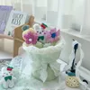 Fleurs décoratives créatives mignonnes en peluche simulée de poupée bouquet dessin animé peluche toys sac de matériau diy pour les filles cadeau d'anniversaire de la Saint-Valentin