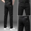 Jeans Black for Men Slimming and Slim Fitting High-end Light Luxury Elastic Versatile Casual Mens Long Pants