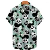 Camicie casual maschile kawaii panda hawaian stampato 3d uomini vestiti da donna abiti estivi spiaggia manica corta camicetta moda camiborate camisa maschio maschio maschio