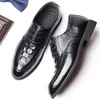 Casual Shoes Herren Luxus Mode Abend Abschlussball Kleid Echtes Leder Schnüre-up Derby Schuh schwarz atmungsaktiv Gentleman Footwear Chaussure