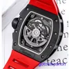 RM Motion Wrist Watch RM011 Série de montre mécanique automatique 40 * 50 mm Calendrier Timing Limited RM011-FM Black Ceramic Limited Chronograph