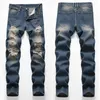 Męskie dżinsy męskie dżinsowe dżinsy zrujnowane długie spodnie męskie stare chłodne marka marki swobodne spodnie plus rozmiar J240507