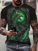 T-shirts masculins Designer Men T-shirt 3d Dragon imprimé Cool Slve Slve Round Casage T-shirts Strtwear Harajuku Fashion Tops Mens Vêtements T240505