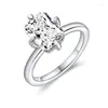 クラスターリングSmyoue 2CT Radiant Cut 6 8mm Full Moissanite for Luxury Simulated Diamond Wedding Promise Band Sterling Silver925