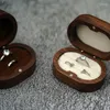 Sachets de bijoux 1pcs Boîte de mariage rustique Boîte en bois Custom Custom de la Saint-Valentin pour la cérémonie