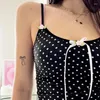 Tanks pour femmes vintage y2k esthétique arc été camisole tops polka point mince fashion coréen top top women appliques cutècore