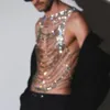 Kvinnor som säljer sexig TASSEL-bröstkedja Glänsande Rhinestone Full Chain Body Chain Bh Top Multi-Layer Crystal Strap Halsband JE 240507