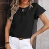 Chemise de chemisiers pour femmes 2024 mode élégant col rond à nœud papillon choux de mousseline d'été