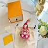 Sommermünze Geldbeutel Schlüsselbundschlüsselring mit Box Luxus Leder Kätzchen Stil kleiner Beutel Anhänger Autokette Alphabet Frauen Bag Accessoires