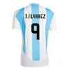 2024 Argentinas Maglie da calcio 3 stella 24 25 fan giocatore versione Mac Allister di Maria Martinez de Paul Maradona Kit Kit Kit Men Shirt da calcio femminile