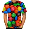 T-shirts masculins T-shirt drôle Fonction des hommes et des femmes Mode 3D T-shirts Aliments Candy Chocolate Imprimé décontracté surdimension