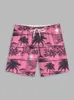 Herren -Shorts Sommerpool Aktivitäten komfortable Küste Hawaiianer Urlaub Casual Beach Coconut Tree Print