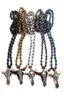 Colliers pendentifs Fashion Bohemian Tribal Bijoux Multi Lava Stones Long Noute à la main