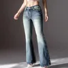 Frauenhose Capris Damen schlanker fit Hintern Heben ausgestattete Jeans Retro Jeans hohe Strecke Stickerei Baggy Jeans Lange Hosen Weibliche Kleidung Y240504