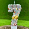 3st Candles Little Bee Theme Birthday Number 5 Candles Theme Birthday Candles For Cake Numal Candle Cake Topper med paljetter för födelsedag