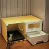 Kisten vollständig geschlossene Katzendrüsenbox Große Schublade Katzen -Toilettensand Verhinderung Außenspritzer Sandkästen für Katzen Praktische Katzenversorgung
