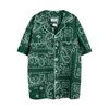 Modieuze rhuder -ontwerper shirts strand bloesem shirt voor mannen dames paar set dun gefragmenteerde bloesem shirt mouwen hawaiian strand shirts