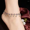 Anklets Vintage Flower Armband Anklet For Women Böhmen Style Ben kedja Tillbehör Delikat Ankle Jewelry Party