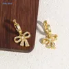 ダングルイヤリングMHS.Sun Cubic Zirconia Bowknot Drop Luxury Gold Plated Bow for Womenギフト