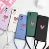 Étuis de téléphone portable Big Heart Copy Crossbody Lanyard Silicone Téléphone pour Redmi Note 11 Pro Plus 12pro plus 11s 11s 10 Pro 12 9 Cover