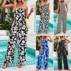 Tweedelige broek voor dames woon -werkverkeer bedrukte mode bandeau top pant set temperament 2024 zomer vrouwelijke kleding elegante broek outfits