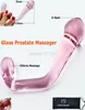 W1031 Pink Pyrex Glass G Spot Dildo Penis Crystal Prostaat Massager Anal Butt Plug Sex Toys volwassen masturbatieproducten voor vrouwen 4736196