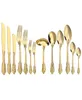 Setwares Sets 1 pc Gold Luxury Vintage bestek Set Western Dessert Knife Lepel 304 Roestvrij staal servies keuken Flatwar3620166666