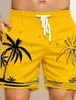 Shorts masculins 2024 plage de plage Fun 3d Raffia Tree Print Swimks Fashion Summer Pantalon décontracté Boy fille Unisexe Gym Board