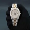 Diamentowy zegarek mechaniczny Moissanite z Radiance Beautiy wykonany w Starels Steel dla mężczyzn z VVS Clarity
