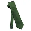 Bowbindingen Satin Green Luxury 8 cm stropdas voor zakelijke mode Solid pocket square manchetjes Formele Tuxedo Accessoire Wedding