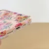 Kleurrijk schilderen bedrukte zonnebloemen bloemen glanzende tpu duidelijke krullende golven rand bescherming telefoonhoesje voor iPhone 15 pro max 14 13 12, schattige hoes