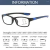 Occhiali da sole 1pc Luce anti-blu occhiali da lettura multifocale da uomo Progressivi vicino a occhiali da occhio sportivo ultraleggero