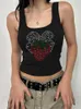 Женские танки Boofeenaa Athestone Black Ribbed Tops Women Fashion 2024 Summer Y2K 2000-х годов