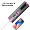 Curling Irons sans fil Automatique en céramique rotatif Curler USB Charge Curling Iron LED Affichage Température de température Q240506