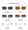Lunettes de soleil Retro Retro Crattire Nouvelles lunettes de soleil à la mode sans cadre polygonales pour hommes en plein air
