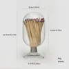 Opslagflessen glas matchstick houder duidelijke potcontainers matches display dome lab