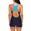 Costume de surf pour femmes Spaghetti Strap Round Coul Couleur Blocage Hollow Out Sweetwear Conservative Swimsuit Bathing Trots