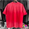 T-shirts masculins 2024 printemps d'été Oversize vintage T-shirt Red Men Femmes Broidered Patches t Wash Tops Break Details Short Seve H240507