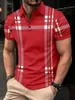 Striped Plaid gedrucktes Mens Polo Shirt Summer Top Plus Size Casual Comfort Vielseitige Kurzärmel für einkaufen 240420