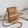 Woven Shoulder Bag Bamboo Messenger Bags Crossbody Bag Summer Mini Satchel Purse Po Props Summer Vacation Pool Bag 240506